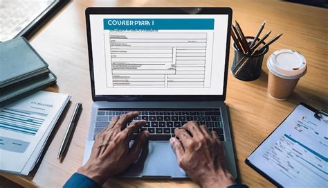 A Closeup Of Hands Typing A Cover Letter On A Laptop With The Screen