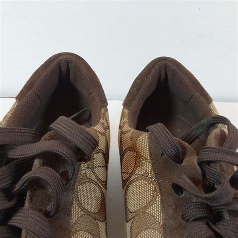 Coach Mason Jacquard Brown Tennis Shoes Sneakers Wome Gem