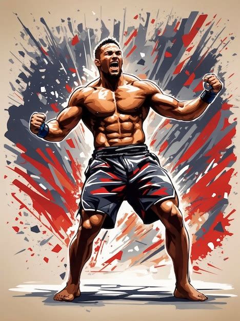 Premium Ai Image Vector Illustration Of An Mma Fighter In Action