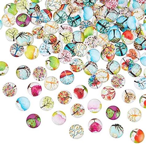 Pandahall Pcs Starry Sky Printed Glass Half Round Dome Cabochons