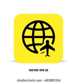 Globe Plane Travel Icon Stock Vector Royalty Free