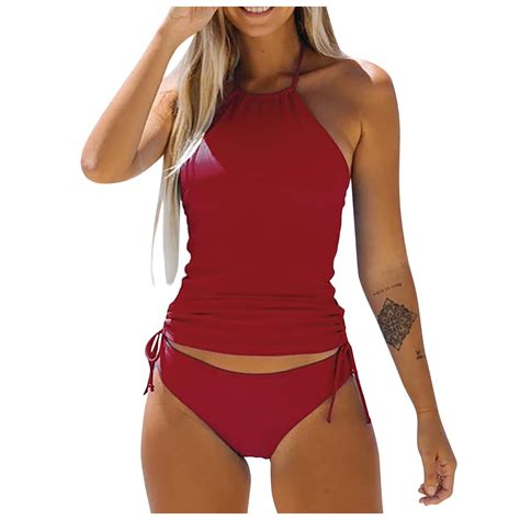 Ovticza Women S Bikini Sets Two Piece Swimsuit Halter High Waisted