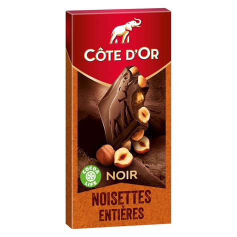 COTE D'OR Tablette de chocolat noir et noisettes entières 1 pièce 180g ...