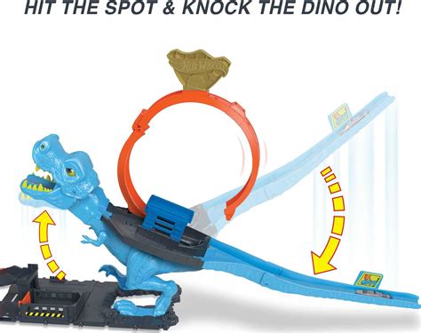Buy Hot Wheels City T Rex Chomp Down Track Set With A Huge Loop