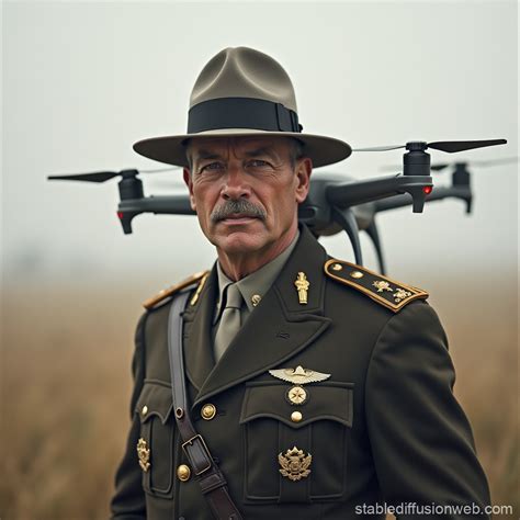 General Pershing With Quadcopter Stable Diffusion Online