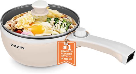 Amazon Dezin Hot Pot Electric Upgraded Non Stick Saut Pan Rapid Noodles Electric Pot