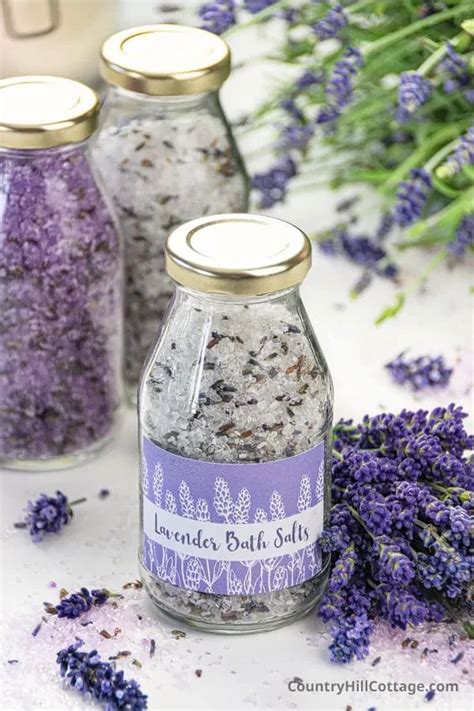 Homemade Lavender Bath Salts Recipe Free Printable Labels Lavender Bath Salts Bath Salts