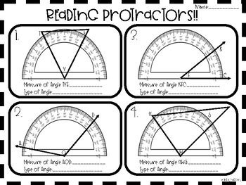 Reading Protractors {measuring angles} by Krista Reitz | TPT