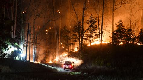 Brush Fire burns in Halls near Mynatt Road
