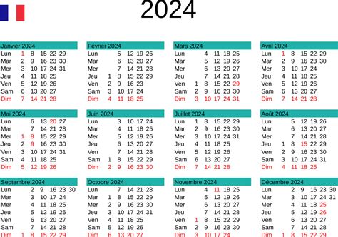 Año 2024 Calendario En Francés Con Francia Días Festivos 22873508