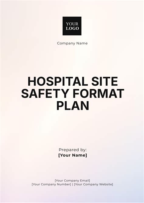 Free Hospital Site Safety Format Plan Template to Edit Online