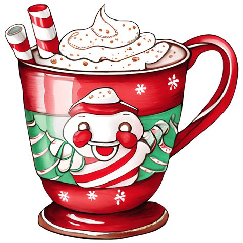 Christmas Peppermint Hot Cocoa Clipart Creative Fabrica