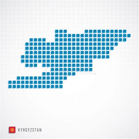 De Kaart Van Kyrgyzstan En Vlagpictogram Vector Illustratie