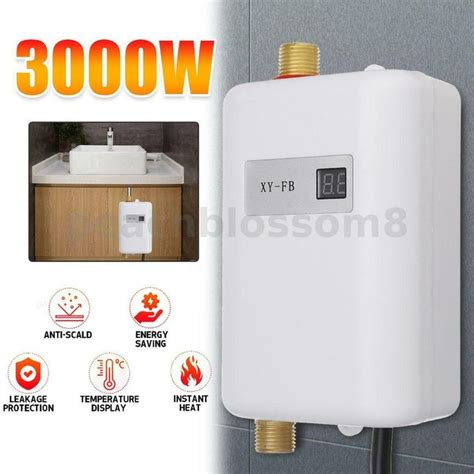 W Electric Tankless Instant Hot Water Heater Shower Kitchen Tap Faucet V Water Heater