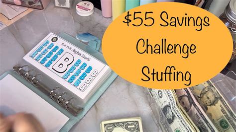 55 Savings Challenge Cash Stuffing Rollover Bucks Binder YouTube