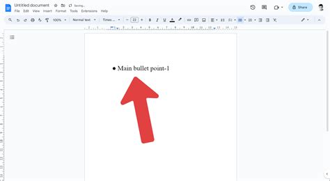 how to add sub bullets in google docs