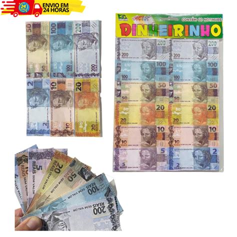 Notas De Dinheiro De Brinquedo - Dinheiro De Brinquedo Para Crianças 66 Notas De Dinheirinho Para ...