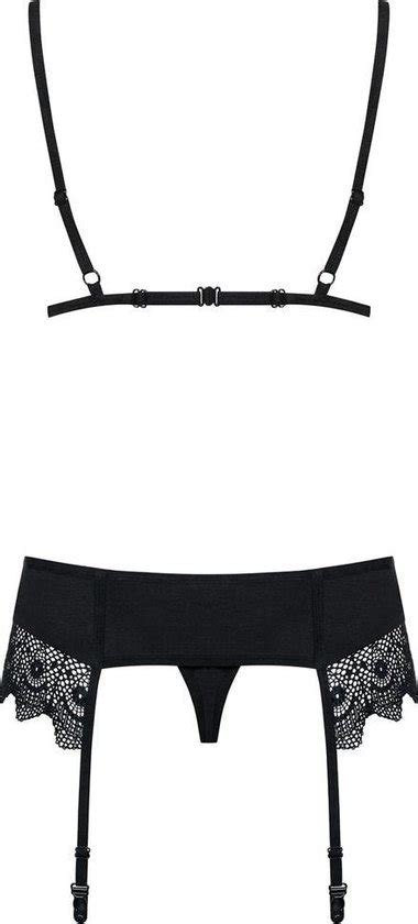 Obsessive Jarretel Lingerie Set Erotische Lingerieset Maat L Xl Zwart Bol