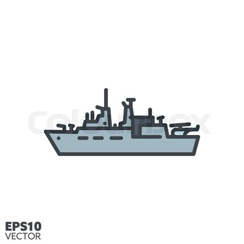 Frigate Vector Filled Line Icon Stock Vector Colourbox