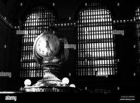 Grand Central Station Clock Black And White