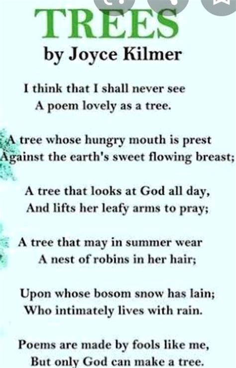 Poet Joyce Kilmer Trees Poem Ysis