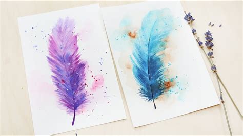 Easy Watercolor Painting For Beginner How To Paint Watercolor Feathers