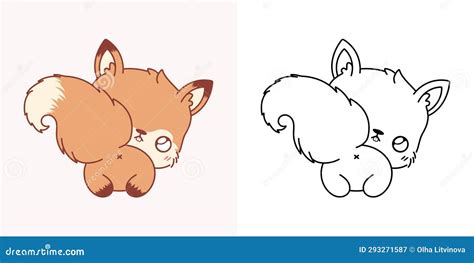 Kawaii Clipart Squirrel Illustration And For Coloring Page Funny