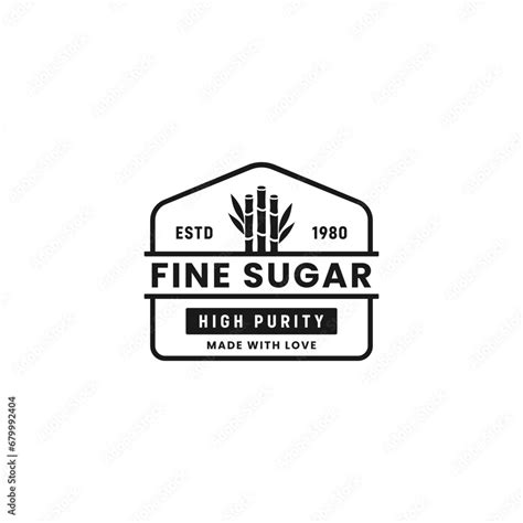 Fine Sugar Logo Or Sugar Factory Label Vector Isolated Best Fine Sugar