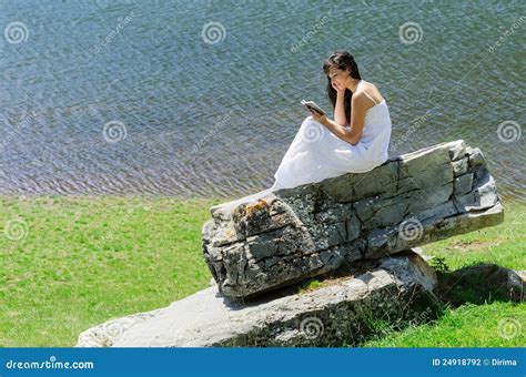 Reading In Nature Stock Photo Image Of Grass Peacefulness 24918792