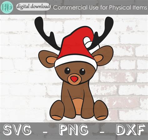 Rudolf Svg Reindeer Svg Cute Christmas Shirt Svg Etsy