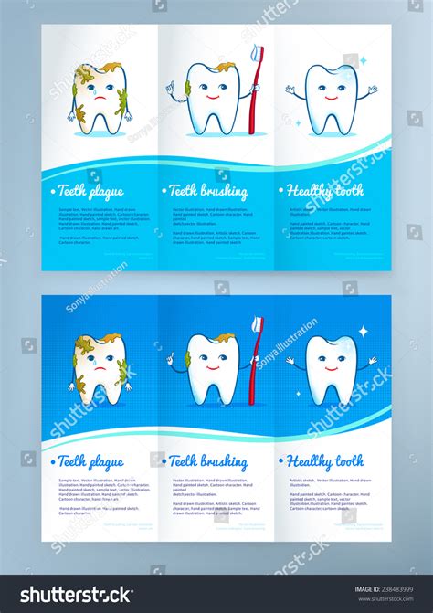 Dental Care Leaflet Design Cute Tooth Stock Vector Royalty Free 238483999 Shutterstock