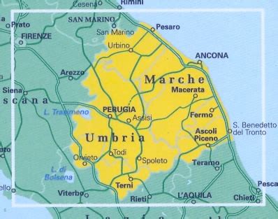 Umbria E Marche Mappa Stradale