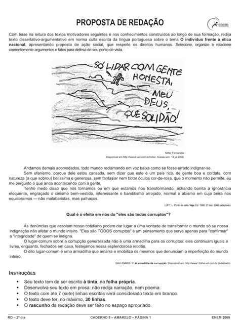 Tema Do Enem 2009 - Tema Redação Enem 2009 - RETOEDU