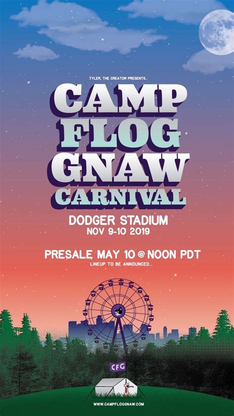 Camp Flog Gnaw 2019 Pre Sale 510 Concert Poster Design Graphic