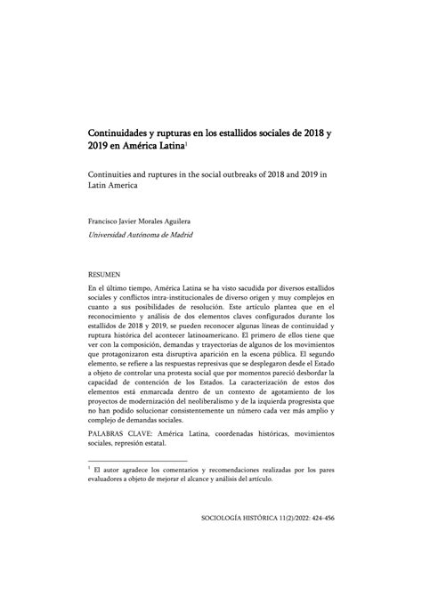 PDF Continuidades Y Rupturas En Los Estallidos Sociales De 2018 Y