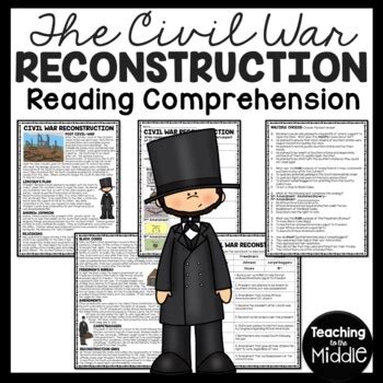 Civil War Reconstruction Reading Comprehension Worksheet Carpetbaggers