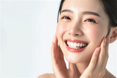 Premium Photo | Asian beauty cosmetic skincare model white background