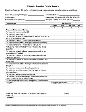 Preceptor Evaluation Form - Fill Online, Printable, Fillable, Blank ...