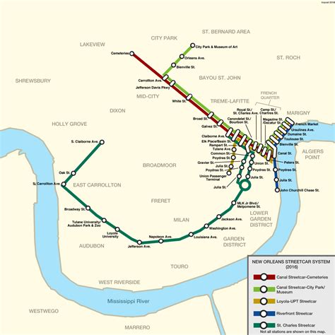 Printable New Orleans Streetcar Map