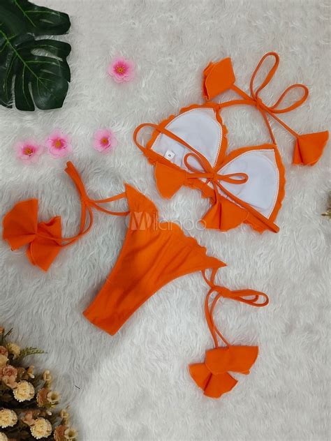 Cha Ne Sexy Bikini Maillot De Bain Halter Volants Bikini Triangle Nou Milanoo