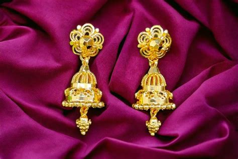 Golden Brass Inch Gold Plated Jhumkas At Rs Pair In Coimbatore