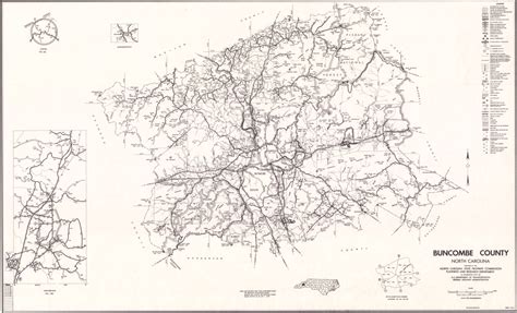 1972 Road Map Of Buncombe County North Carolina