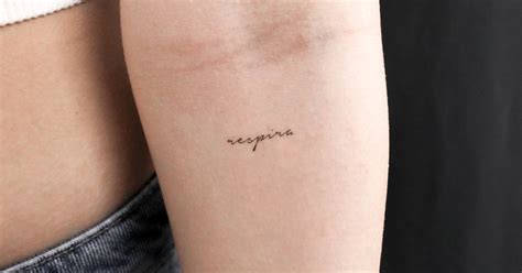 Respira Temporary Lettering Tattoo Placed On The