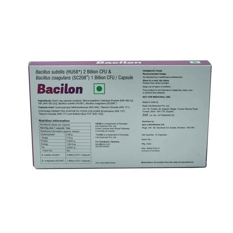 mg bacilon bacillus coagulans capsule   strip   delhi