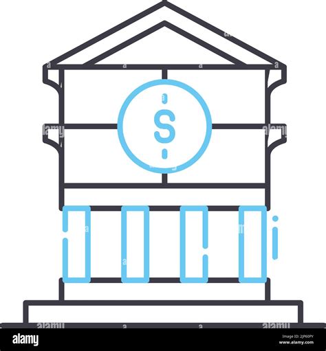 Financial Institution Line Icon Outline Symbol Vector Illustration