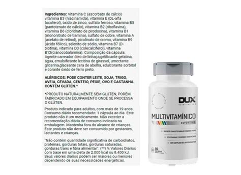 Multivitamínico 90 Cápsulas Dux Nutrition Original em Promoção é