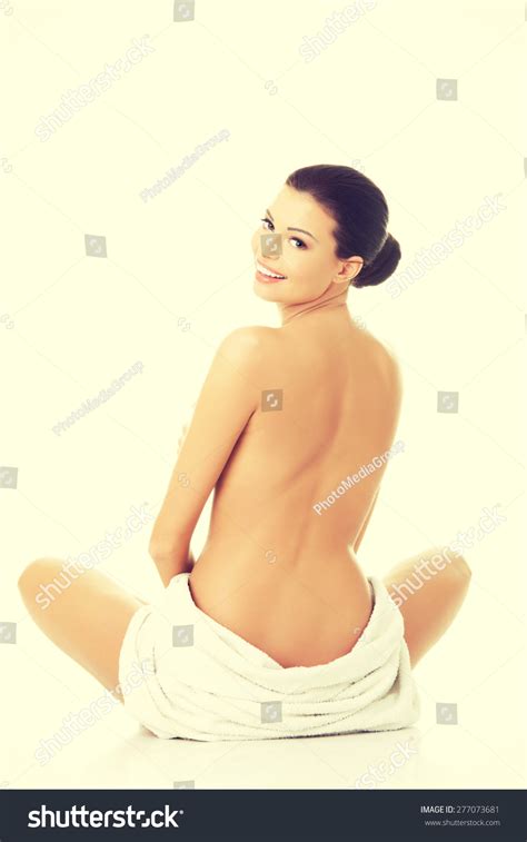Back View Nude Woman Sitting Wrapped Stock Photo Shutterstock