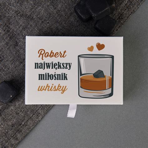 Miłośnik whisky Kamienie do whisky z nadrukiem MyGiftDna pl