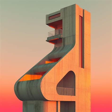 A Large Concrete Structure With A Number 3 On It Premium Ai Generated