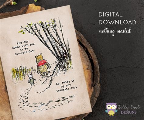 Vintage Classic Winnie The Pooh Quotes Any Day Spent With You Is My